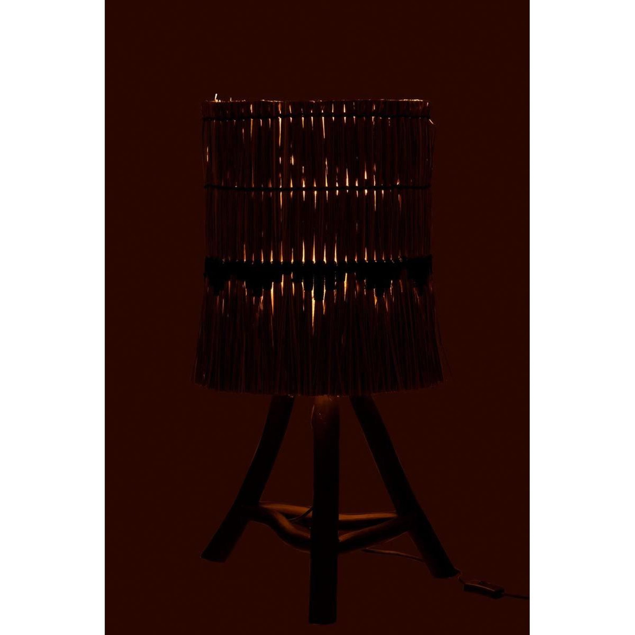 Voir la diapositive 4 : J-LINE Abat-jour déco  black lombok  42cm naturel