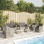 Voir la diapositive 1 : VIDAXL Salon de jardin 8 pcs avec coussins resine tressee gris