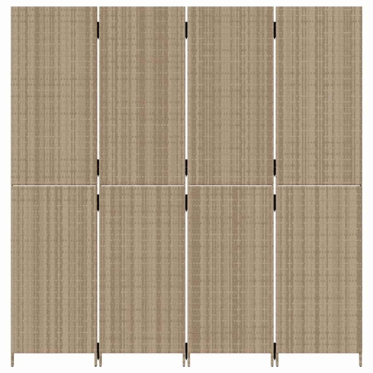 VIDAXL Cloison de separation 4 panneaux beige resine tressee