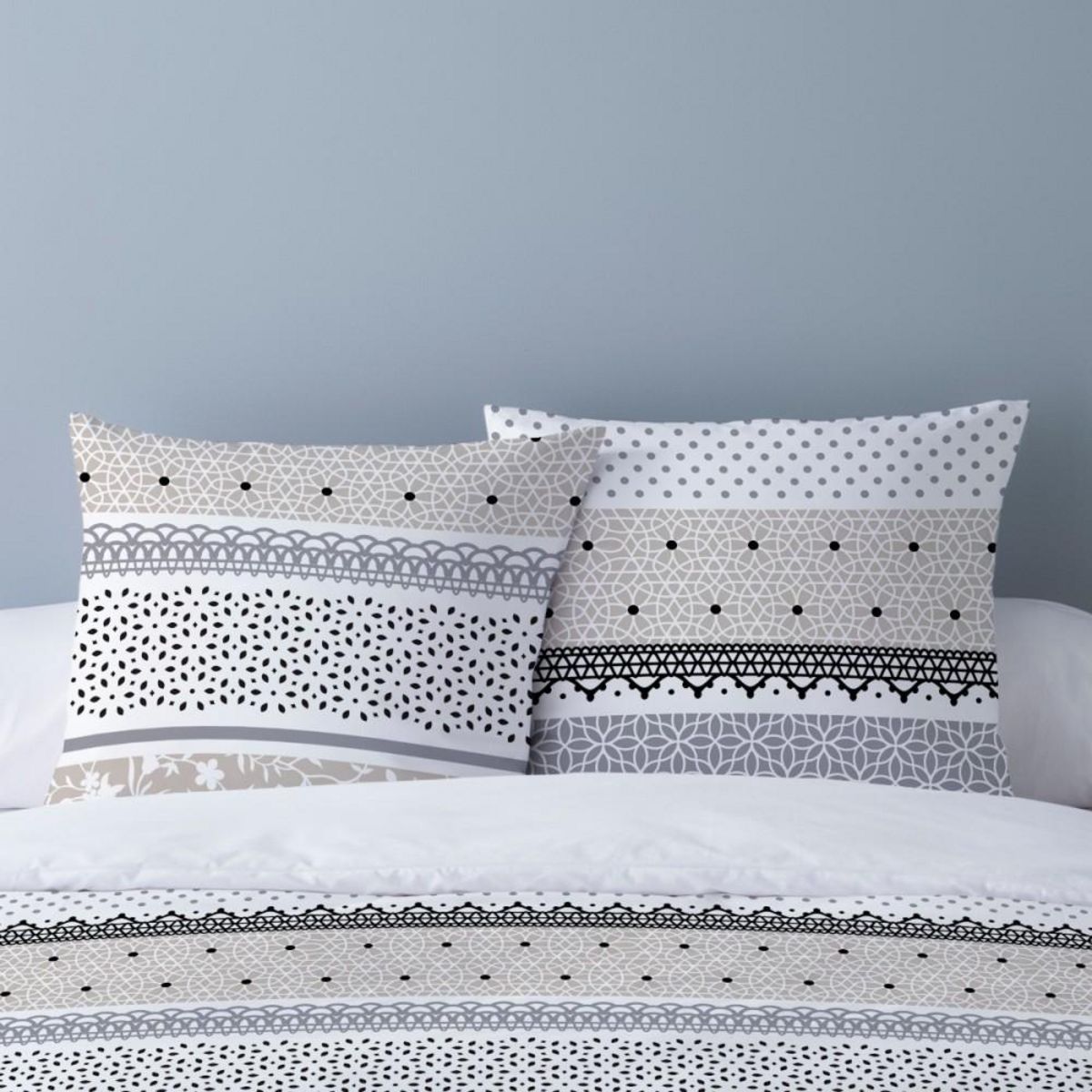 Dourev Housse de couette 240x220 OLGA + 2 taies 100% coton