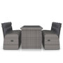 Voir la diapositive 3 : VIDAXL Ensemble a manger d'exterieur 9pcs coussins Resine tressee Gris