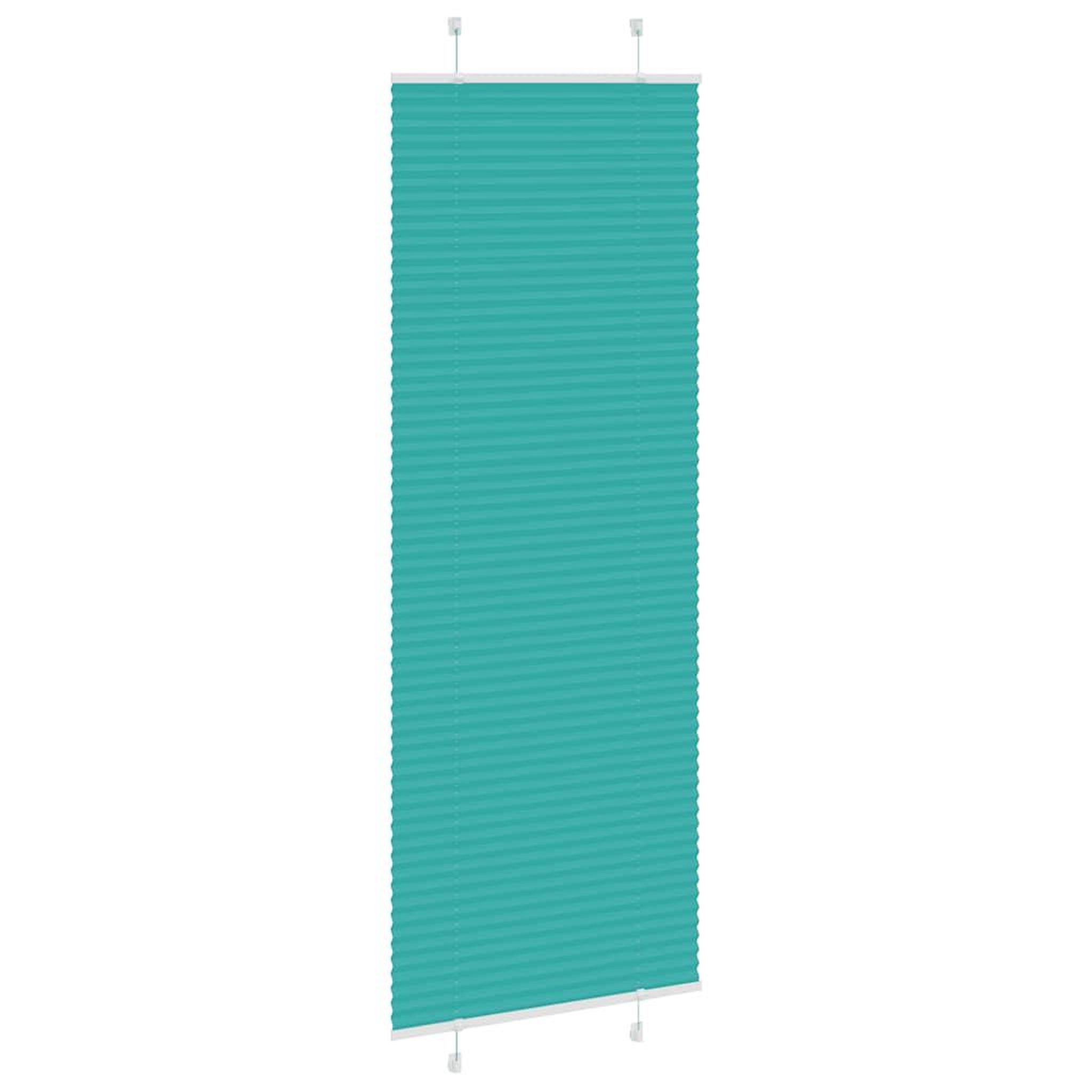Voir la diapositive 3 : VIDAXL Store plisse vert petrole 75x200 cm largeur du tissu 74,4 cm