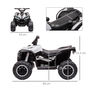 Voir la diapositive 3 : HOMCOM Quad buggy électrique enfant 12 V 3 Km/h max. effets lumineux et sonores blanc noir