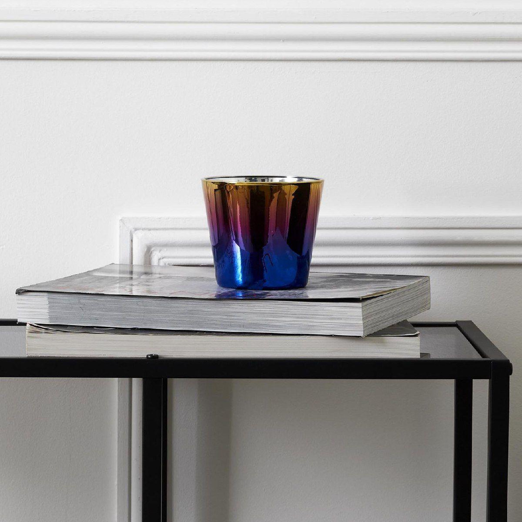 Voir la diapositive 3 : The Home Deco Factory Bougie parfumée  electroplate  9cm rêve poudré