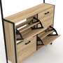 Voir la diapositive 6 : ID MARKET Vestiaire d'entrée LUIS meuble chaussures 4 portes design industriel