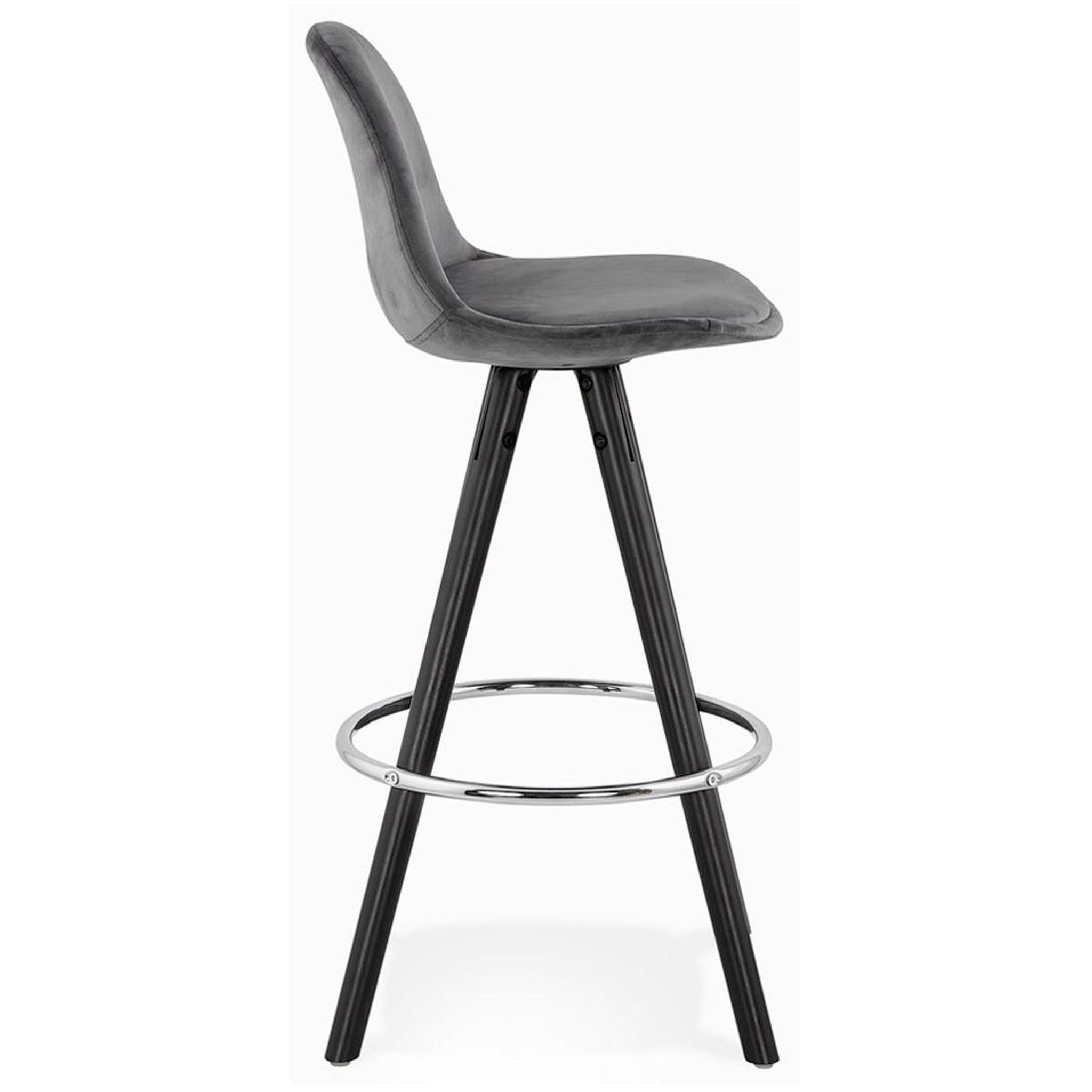 Voir la diapositive 3 : Paris Prix Tabouret de bar velours & bois  vinea  87cm gris