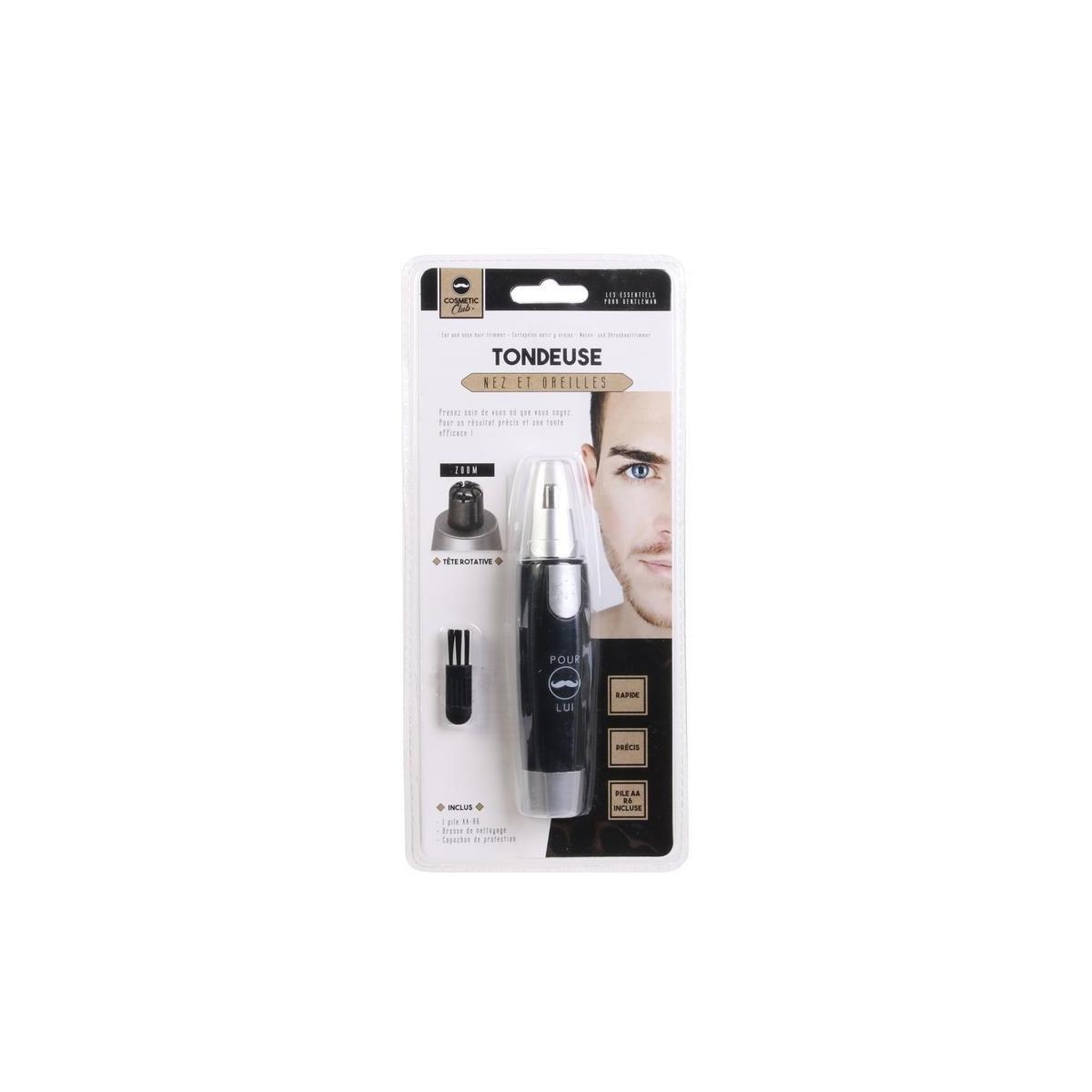Voir la diapositive 2 : Cosmetic Club Tondeuse coupe poils  nez & oreilles  13cm noir