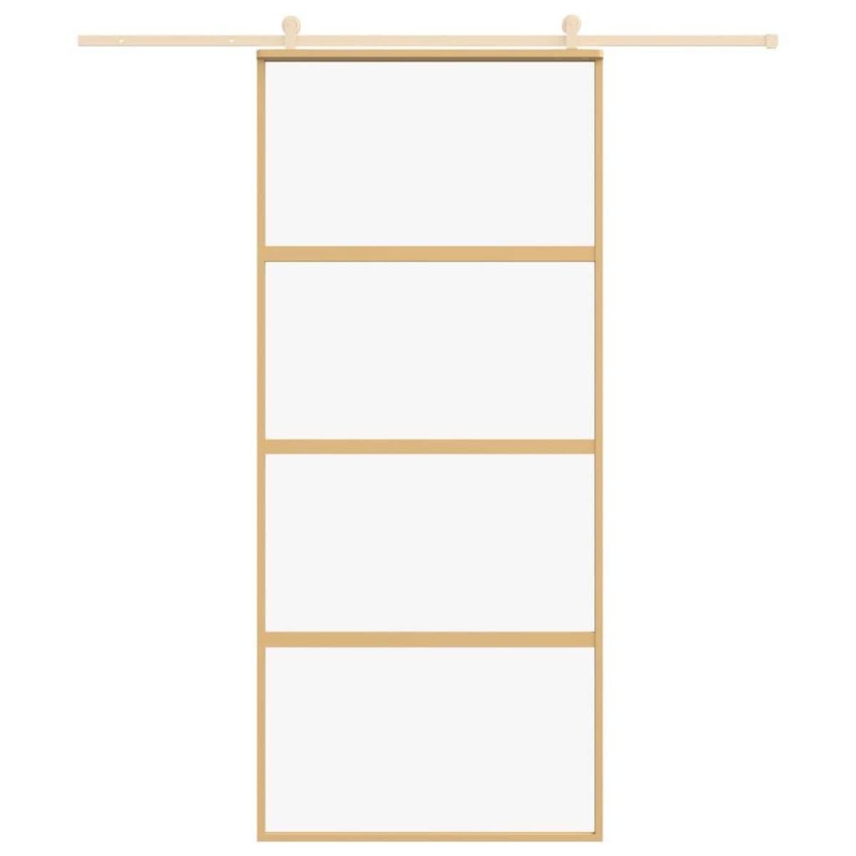 VIDAXL Porte coulissante dore 90x205 cm verre ESG clair et aluminium