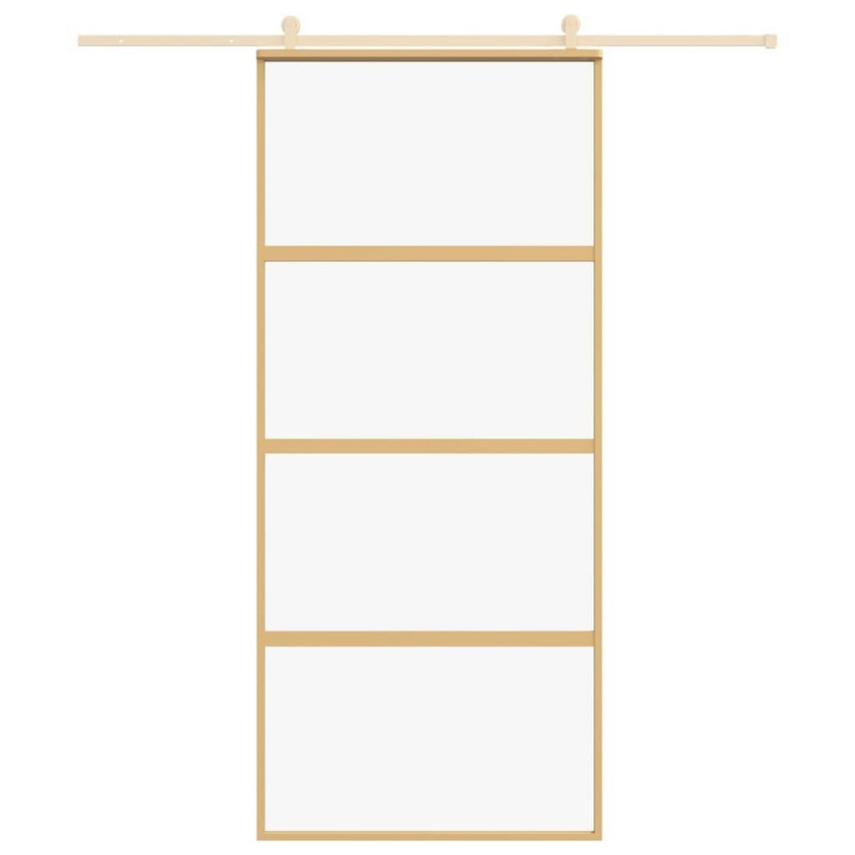 VIDAXL Porte coulissante dore 90x205 cm verre ESG clair et aluminium