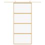 Voir la diapositive 3 : VIDAXL Porte coulissante dore 90x205 cm verre ESG clair et aluminium