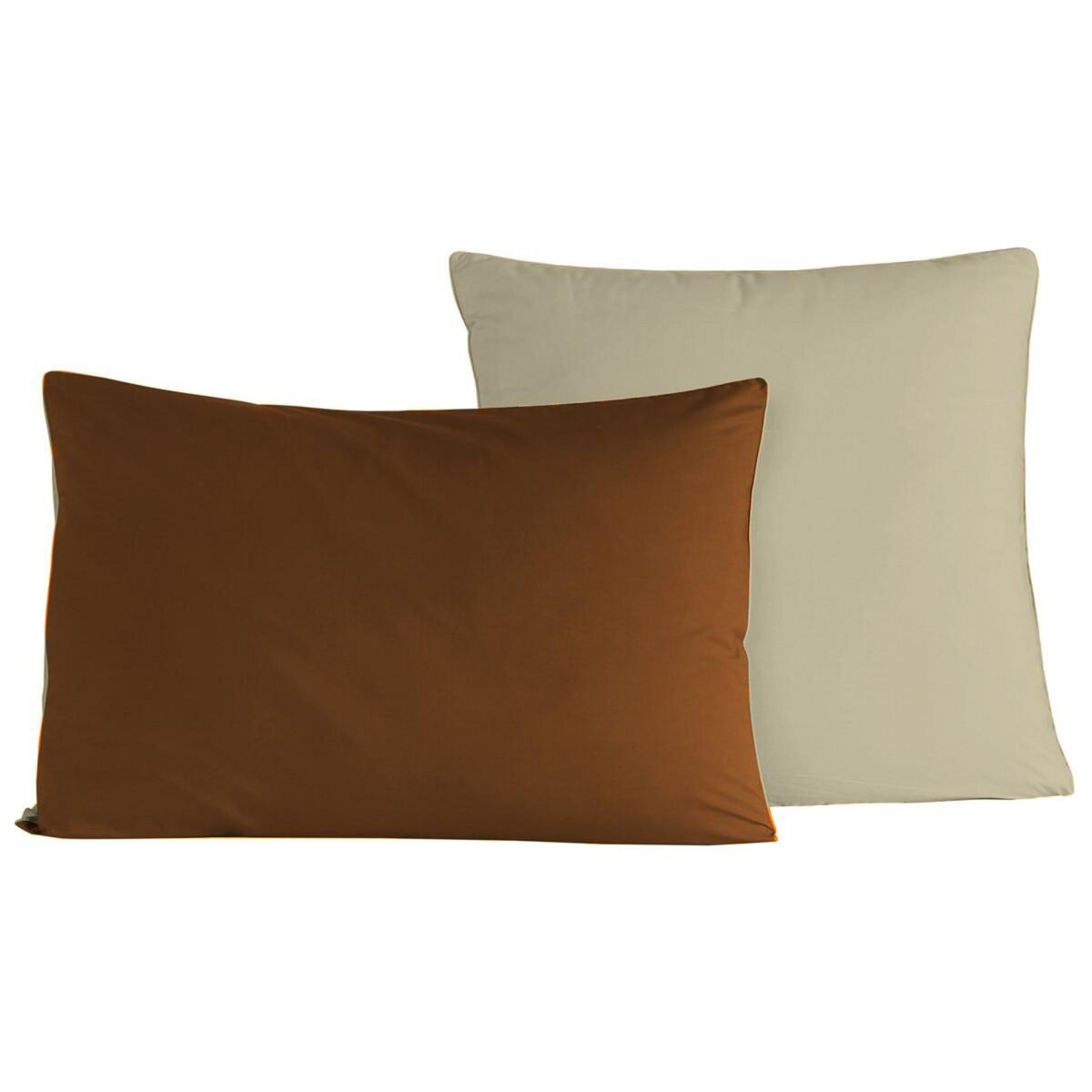 Sensei Maison Lot de 2 taies d'oreiller bicolores en percale coton DOZMARY