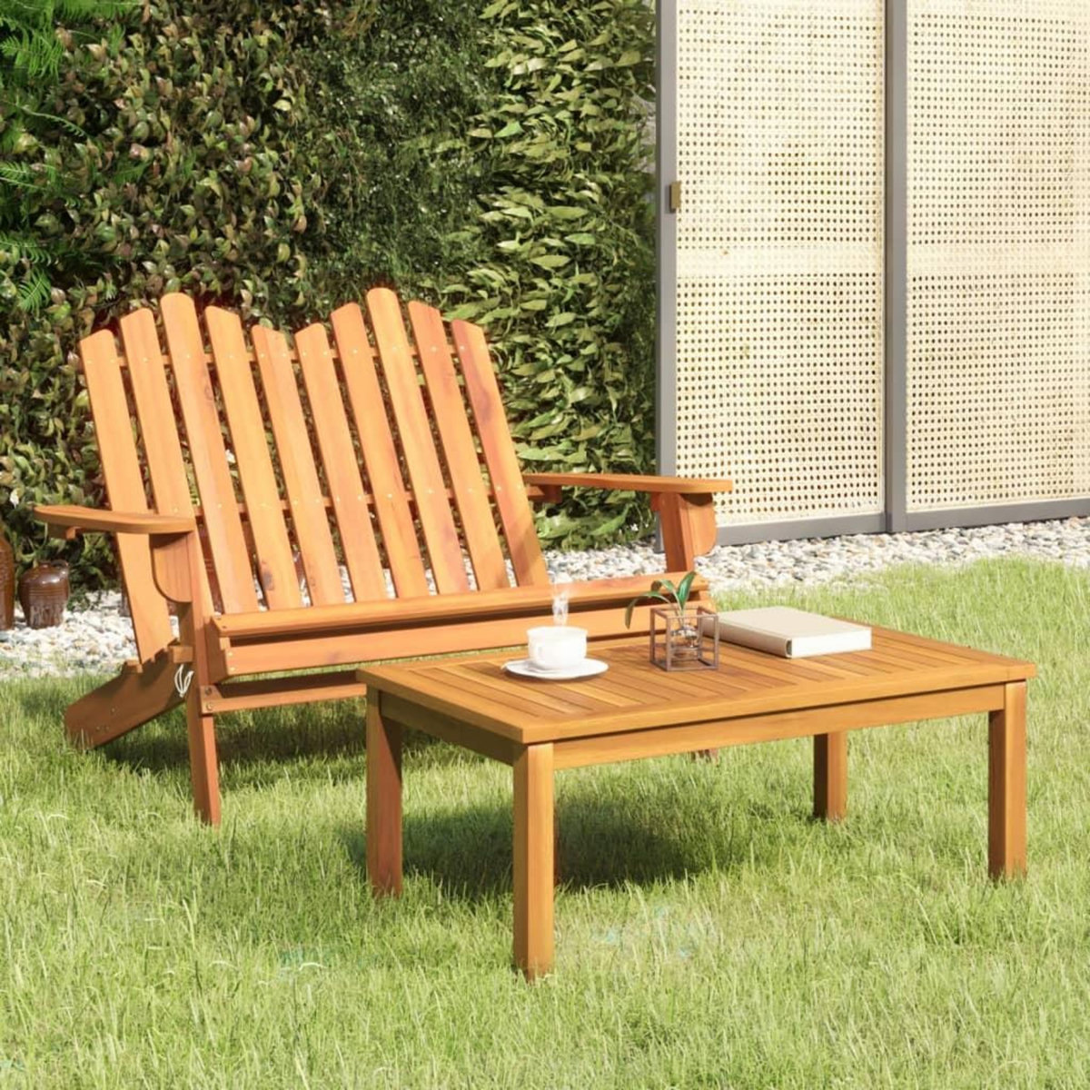 VIDAXL Ensemble de salon de jardin Adirondack 2 pcs bois acacia solide