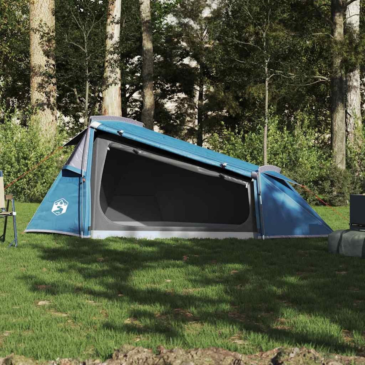 VIDAXL Tente de camping tunnel 2 personnes bleu impermeable
