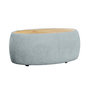 Voir la diapositive 1 : BEST MOBILIER Mahina - table basse ovale - en tissu bouclette et plateau effet bois - 114 cm