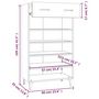 Voir la diapositive 6 : VIDAXL Armoire a chaussures Noir 60x35x105 cm Bois d'ingenierie
