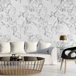 Paris Prix Papier Peint  White Ornament : Roses. Coloris disponibles : Multicolore