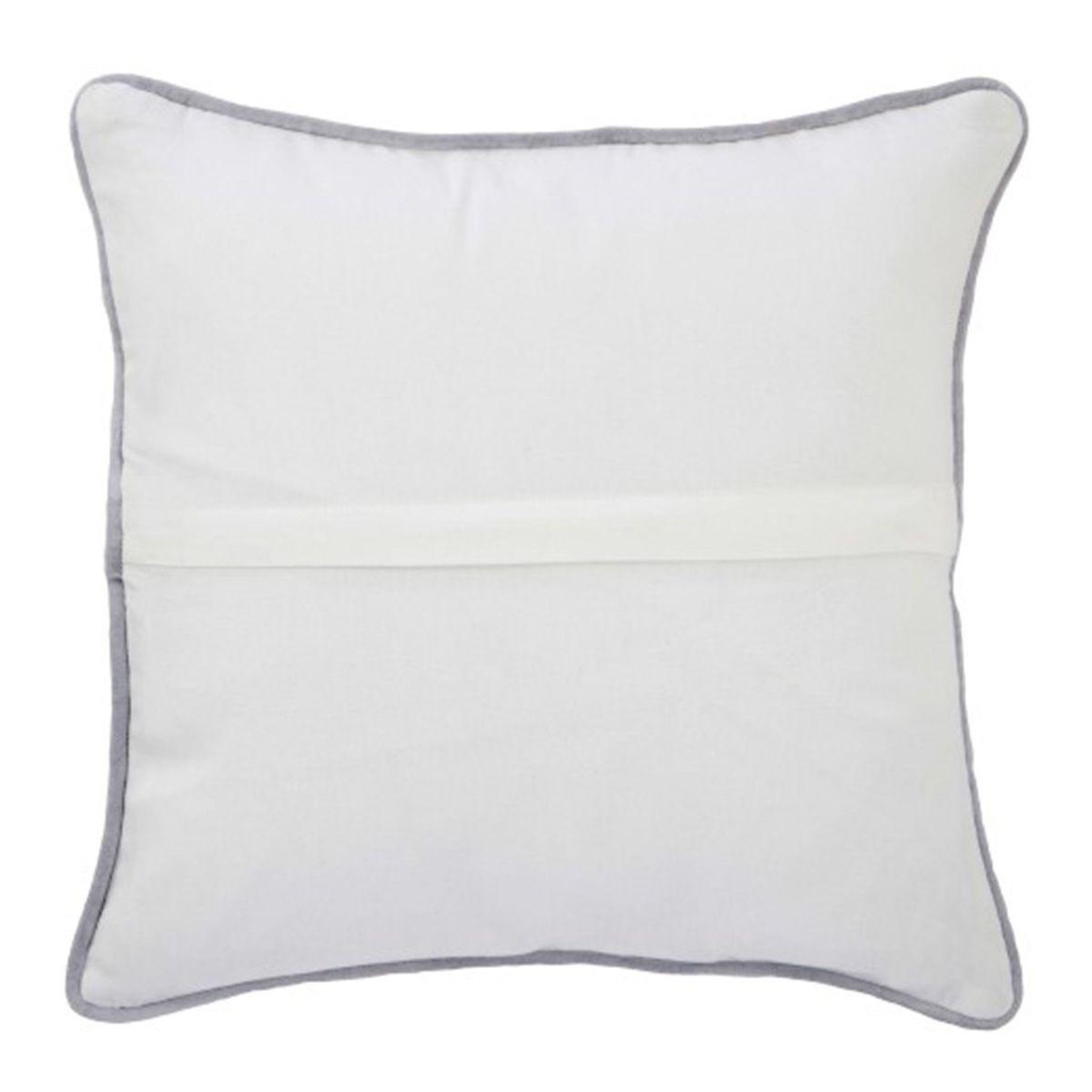 Voir la diapositive 2 : J-LINE Coussin déco  ourlet  45x45cm blanc & gris