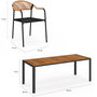 Voir la diapositive 6 : ID MARKET Salon de jardin MADEIRA table 190 cm et 8 chaises cordage et textilène noir et rotin clair