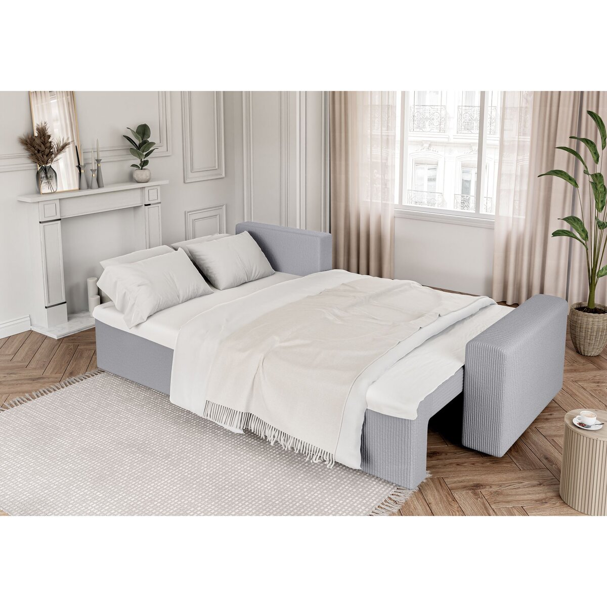 Canapé d'angle convertible et réversible velours côtelé JOY