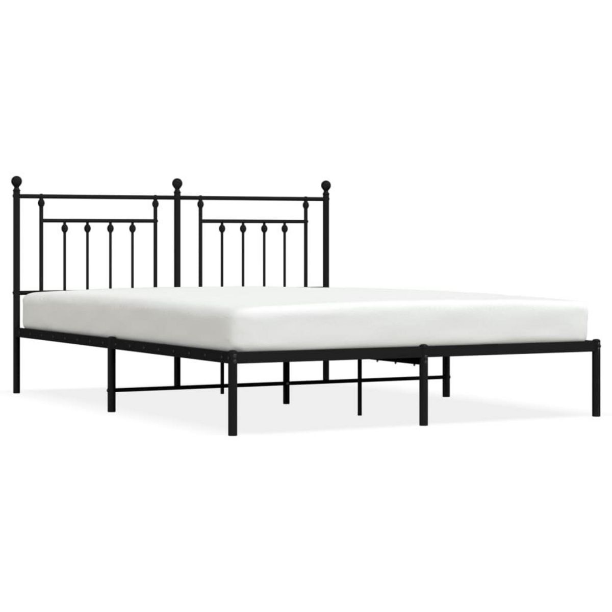 VIDAXL Cadre de lit metal sans matelas et tete de lit noir 160x200 cm
