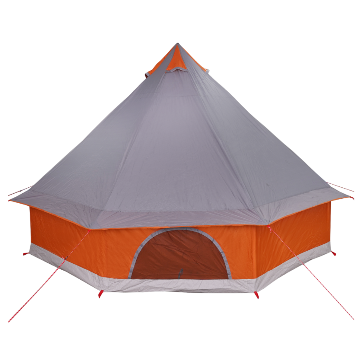 VIDAXL Tente familiale tipi grise et orange pour 8 personnes imperméable