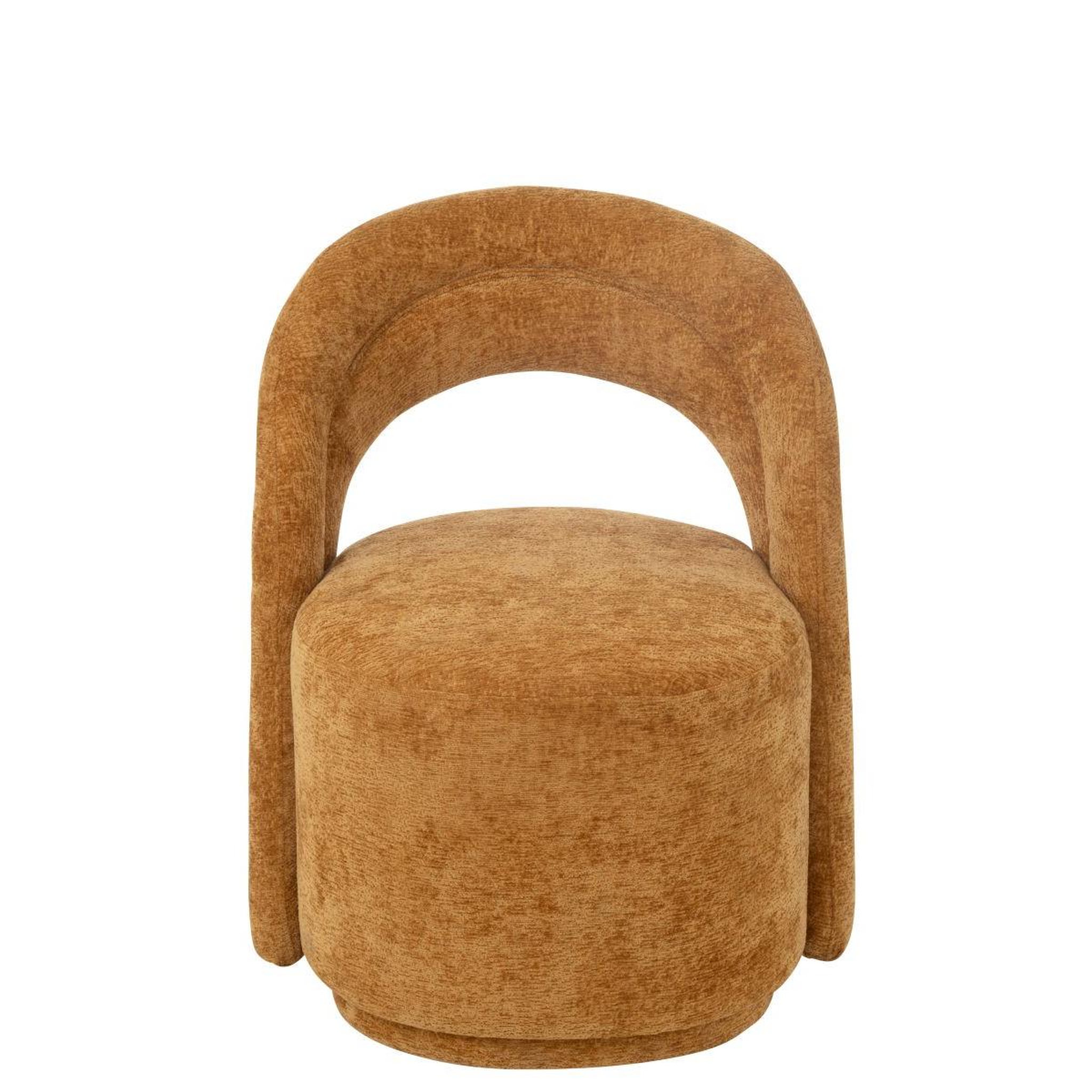 Voir la diapositive 2 : J-LINE Fauteuil Design Arrondi  Anise  80cm Ocre