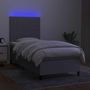 Voir la diapositive 4 : VIDAXL Sommier a lattes de lit avec matelas et LED Gris clair 80x200cm