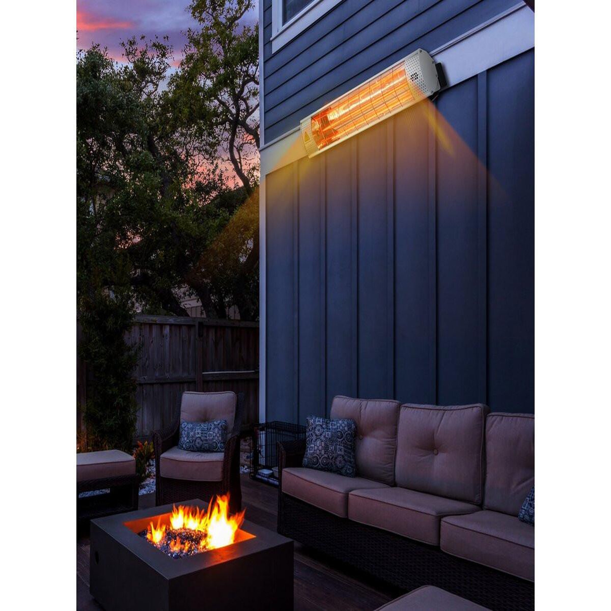 Voir la diapositive 2 : Habitat et Jardin Chauffage de terrasse infrarouge - 2000W - Argenté