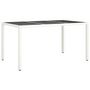 Voir la diapositive 2 : VIDAXL Table de jardin 150x90x75 cm Verre trempe/resine tressee Blanc