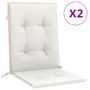 Voir la diapositive 2 : VIDAXL Coussins de chaise a dossier bas lot de 2 creme melange tissu
