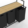 Voir la diapositive 6 : ID MARKET Panier à linge 3 bacs DETROIT tissu noir design industriel