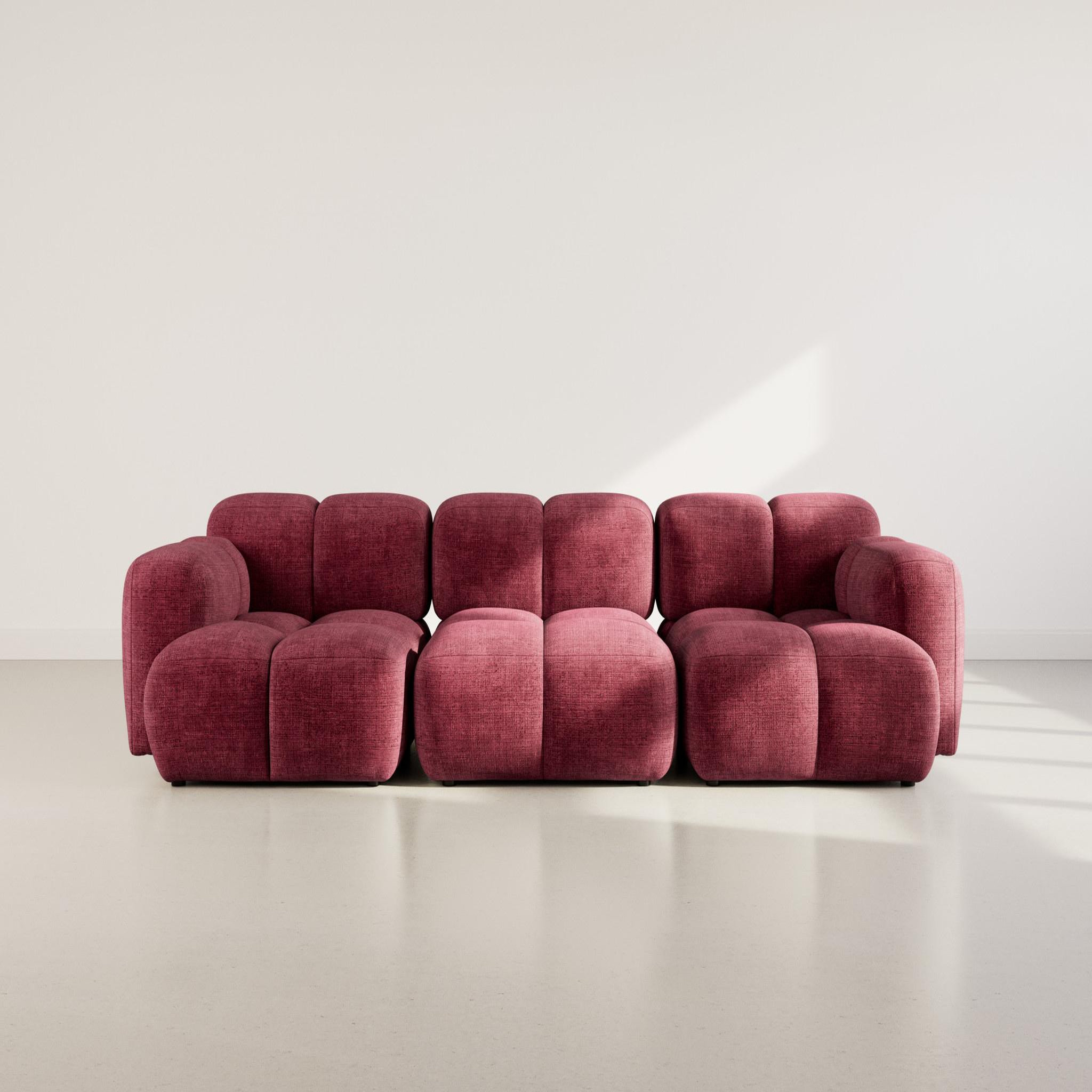 Voir la diapositive 2 : LISA DESIGN Grace - canapé modulable 3 places en velours texturé