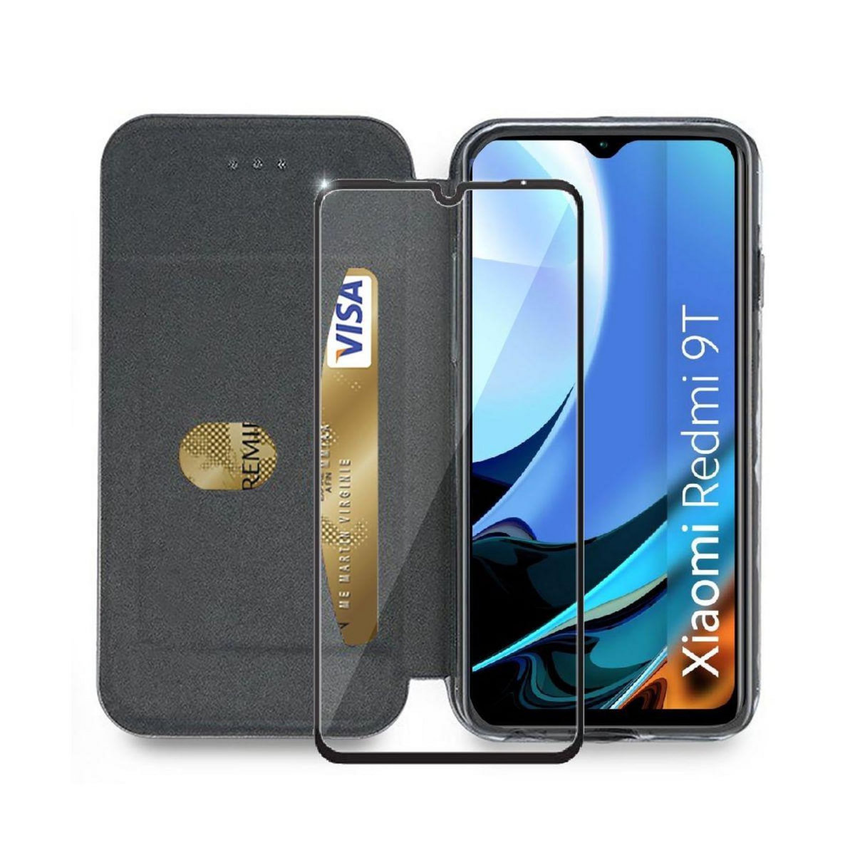 IBROZ Etui Xiaomi Redmi 9T Etui cuir rose