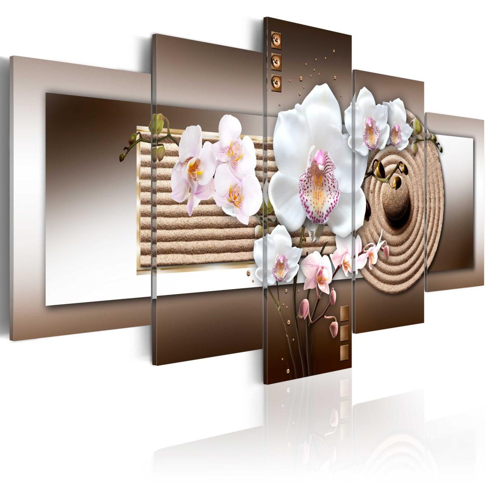 Paris Prix Tableau imprimé  orchid & zen garden. Coloris disponibles : Multicolore