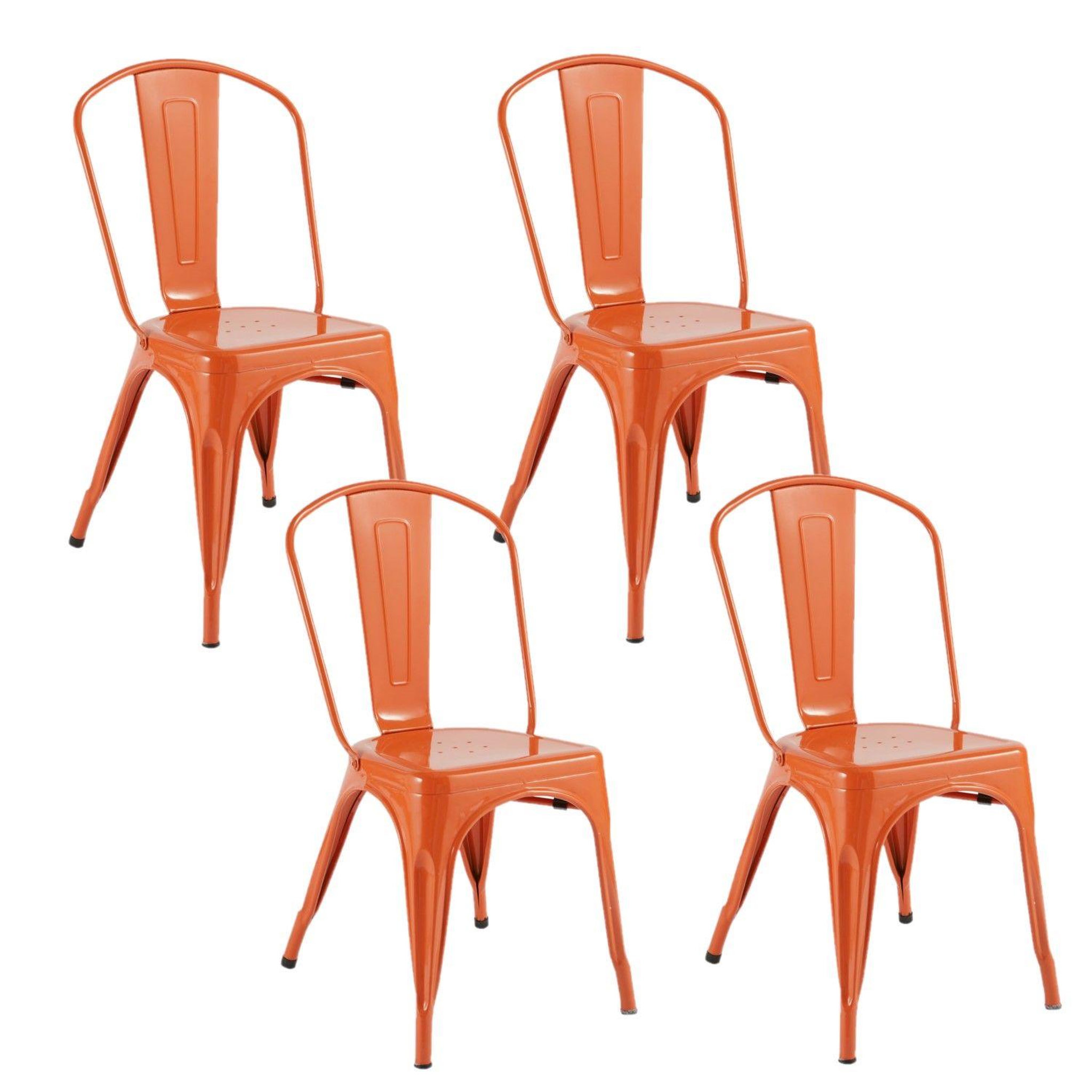 Voir la diapositive 1 : TOILINUX Lot de 4 chaises en métal NIKO