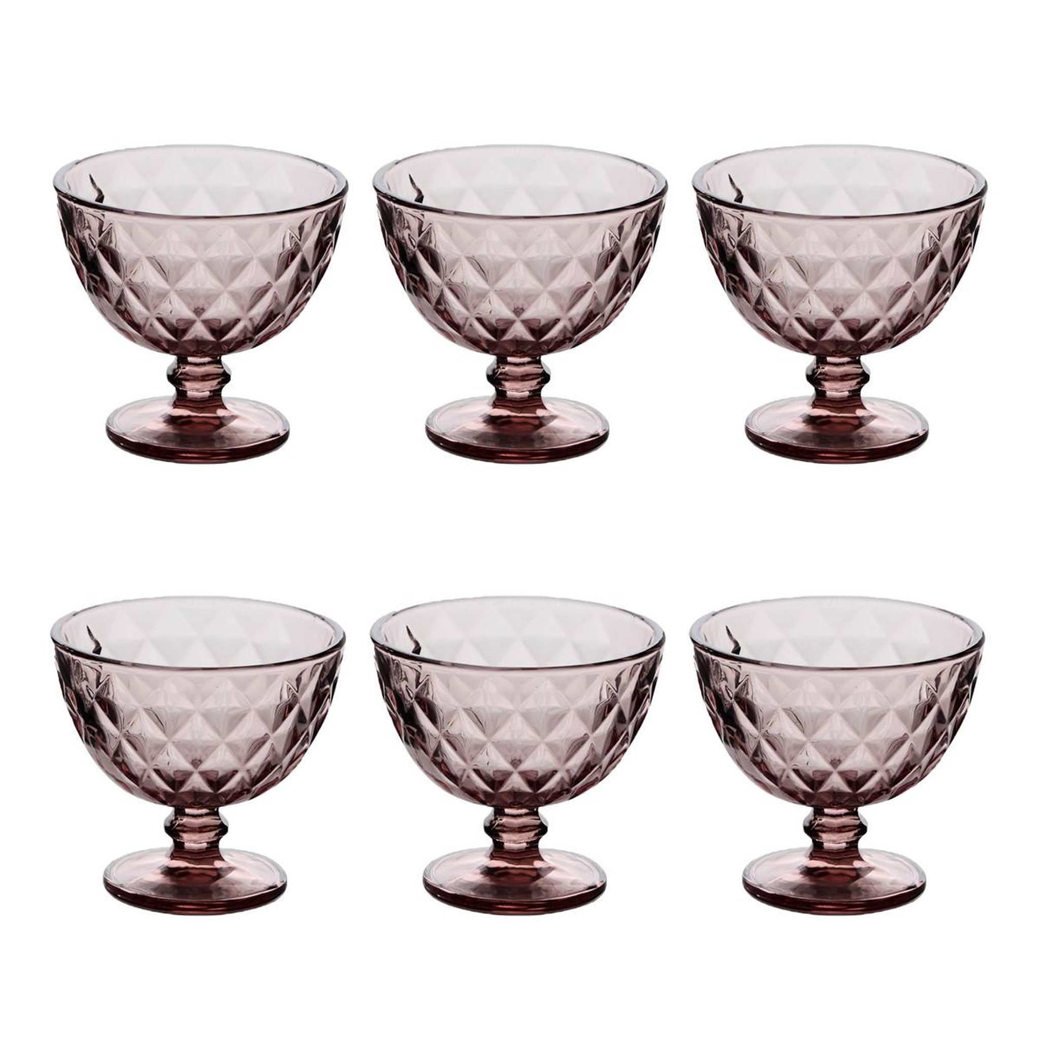 SECRET DE GOURMET Lot de 6 coupes à glace  lea  30cl rose