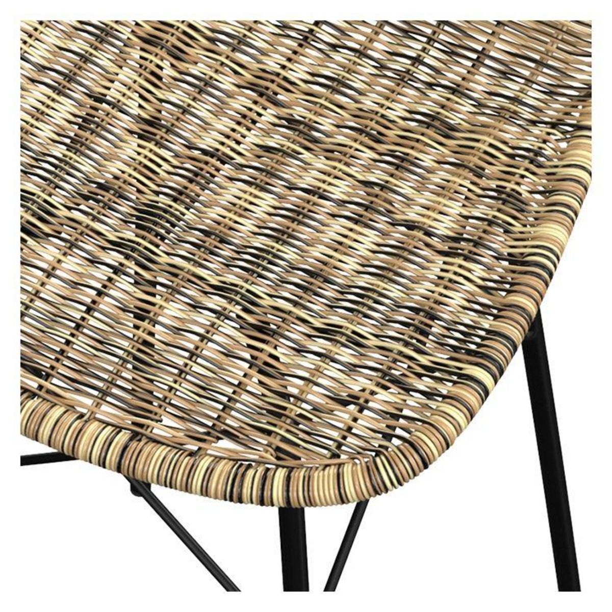 Rendez vous déco Lot de 2 chaises de bar 76 cm en résine tressée beige - Tiptur