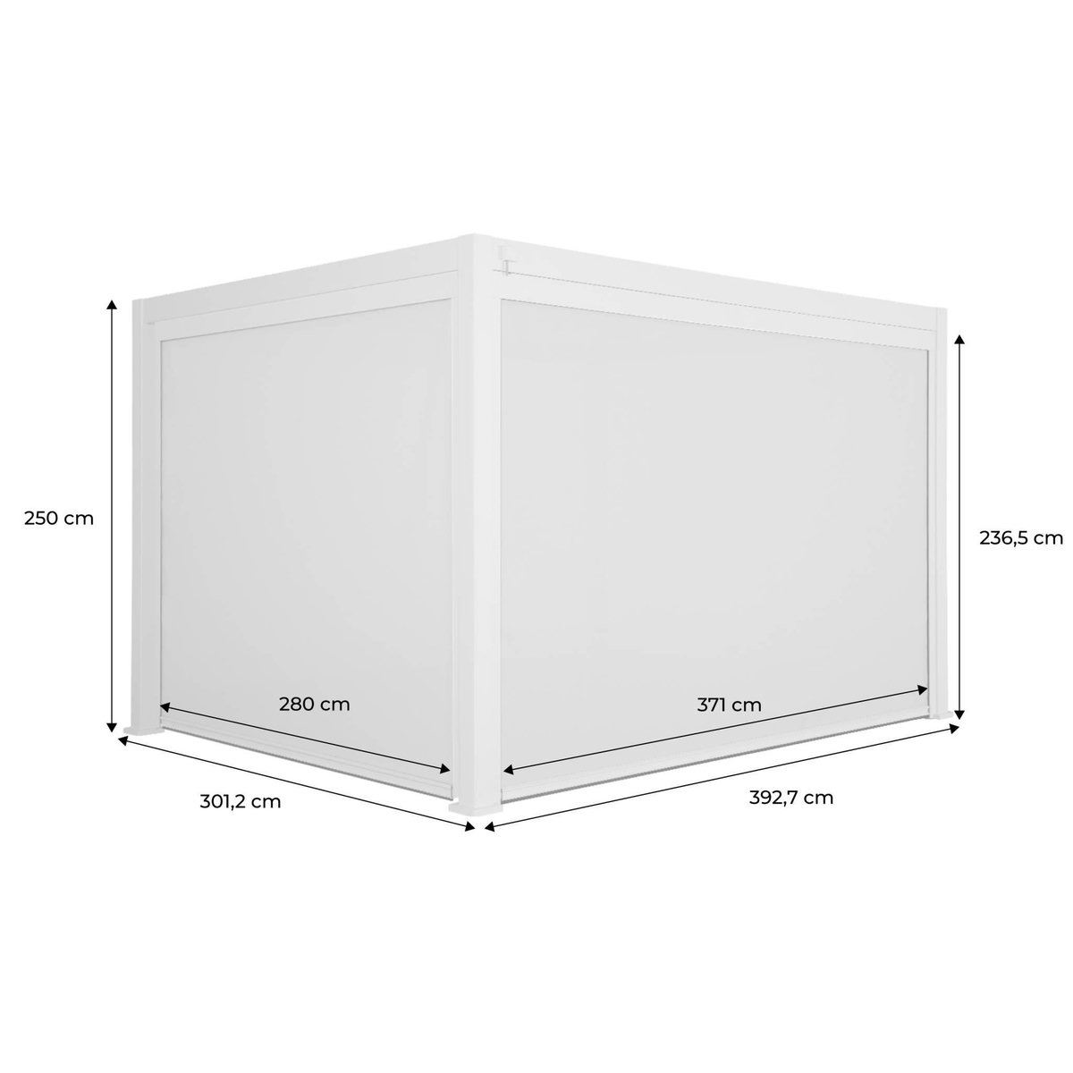 SWEEEK Pergola Bioclimatique gris anthracite 4x3m, aluminium à lames orientables + store 3m + store 4m