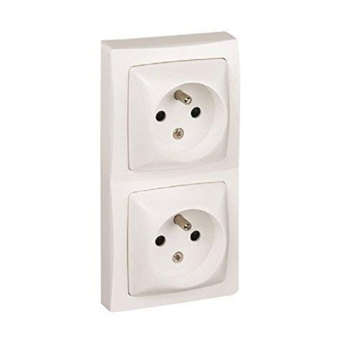 Legrand ASL 2 prises 2 pôles + terre F/B horizontal blanc