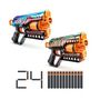 Voir la diapositive 2 : ZURU Pack Blasters - ZURU - XSHOT Skins Griefer 2PK - Blasters a canon rotatif avec tir a 27 metres et 24 fléchettes incluses