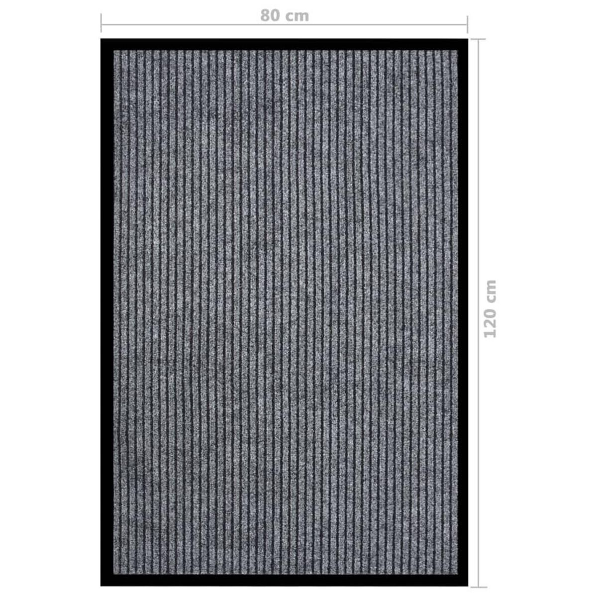 VIDAXL Paillasson raye Gris 80x120 cm