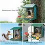Voir la diapositive 6 : PAWHUT Mangeoire oiseaux avec caméra solaire 3M pixels reconnaissance IA grand angle 142° - 30 x 34 x 26 cm - métal vert