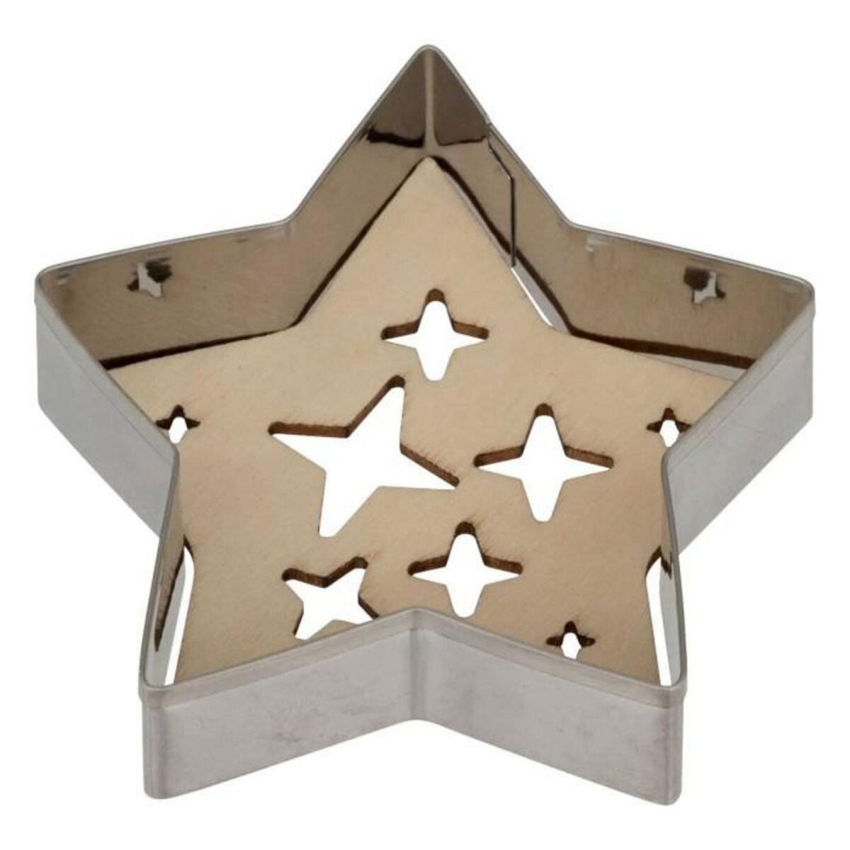 FIVE Lot de 3 Emporte-Pièces & 3 Embosseurs  Noël  7cm Argent