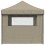 Voir la diapositive 4 : VIDAXL Tente de reception pliable escamotable 3 parois laterales taupe