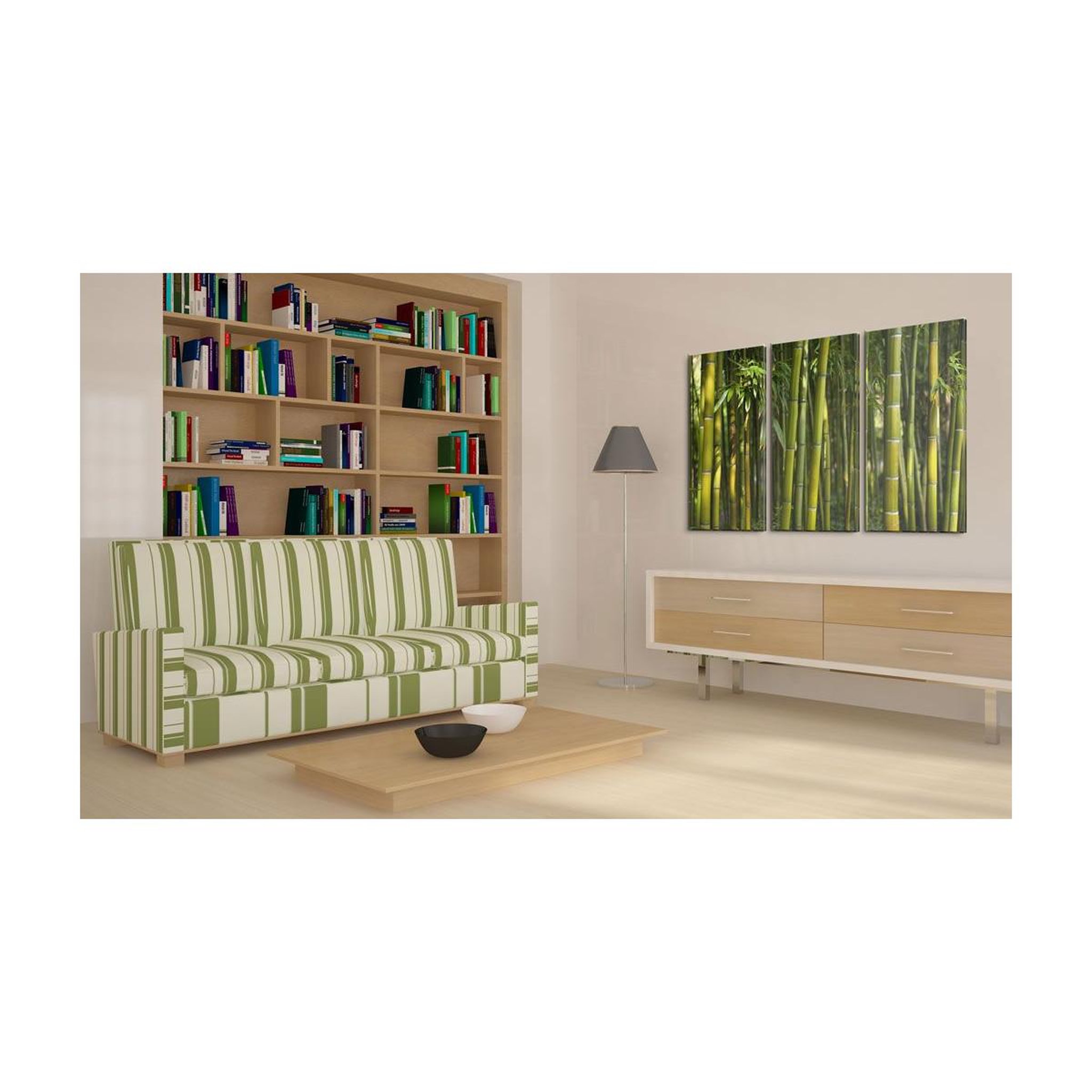 Voir la diapositive 2 : Paris Prix Tableau imprimé  bambou & vert  40x60cm