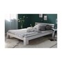 HomeStyle4U Lit double en bois massif 180x200cm blanc pin lit futon a lattes cadre de lit