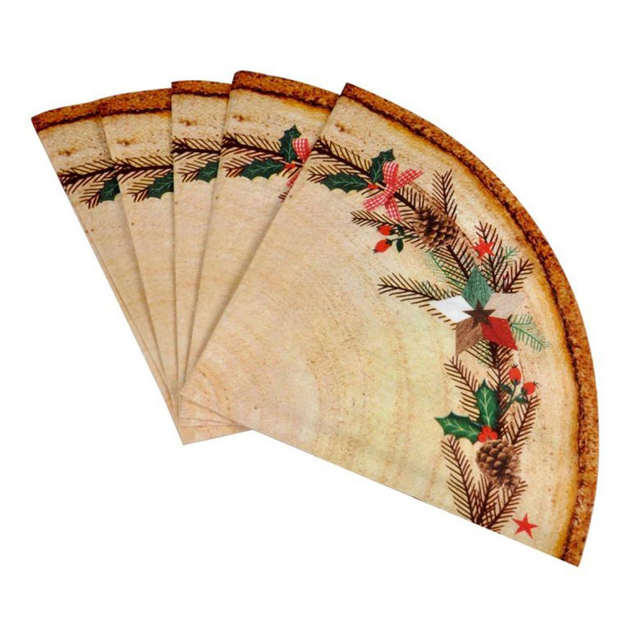 HOMEA Lot de 12 serviettes en papier  couronne  32cm naturel