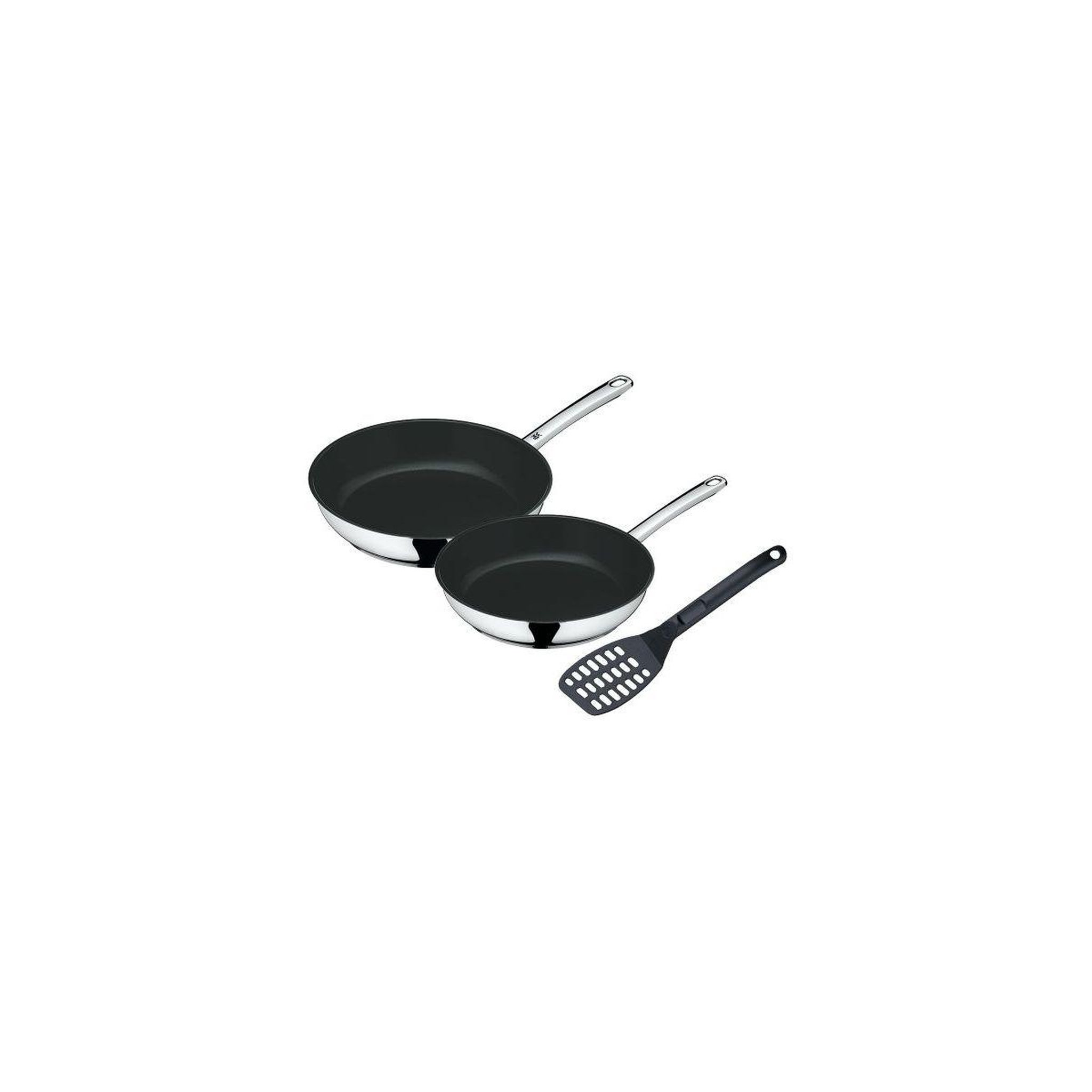 Voir la diapositive 1 : WMF Batterie de cuisine 2 Poeles Devil + spatule
