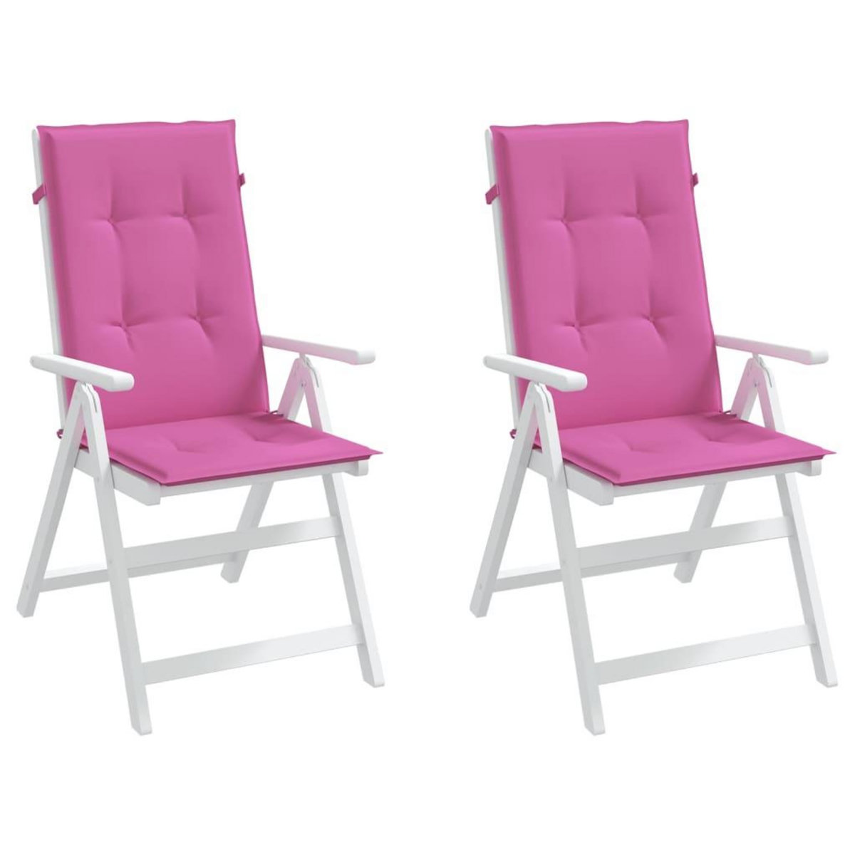 VIDAXL Coussins de chaise de jardin a dossier haut lot de 2 rose tissu