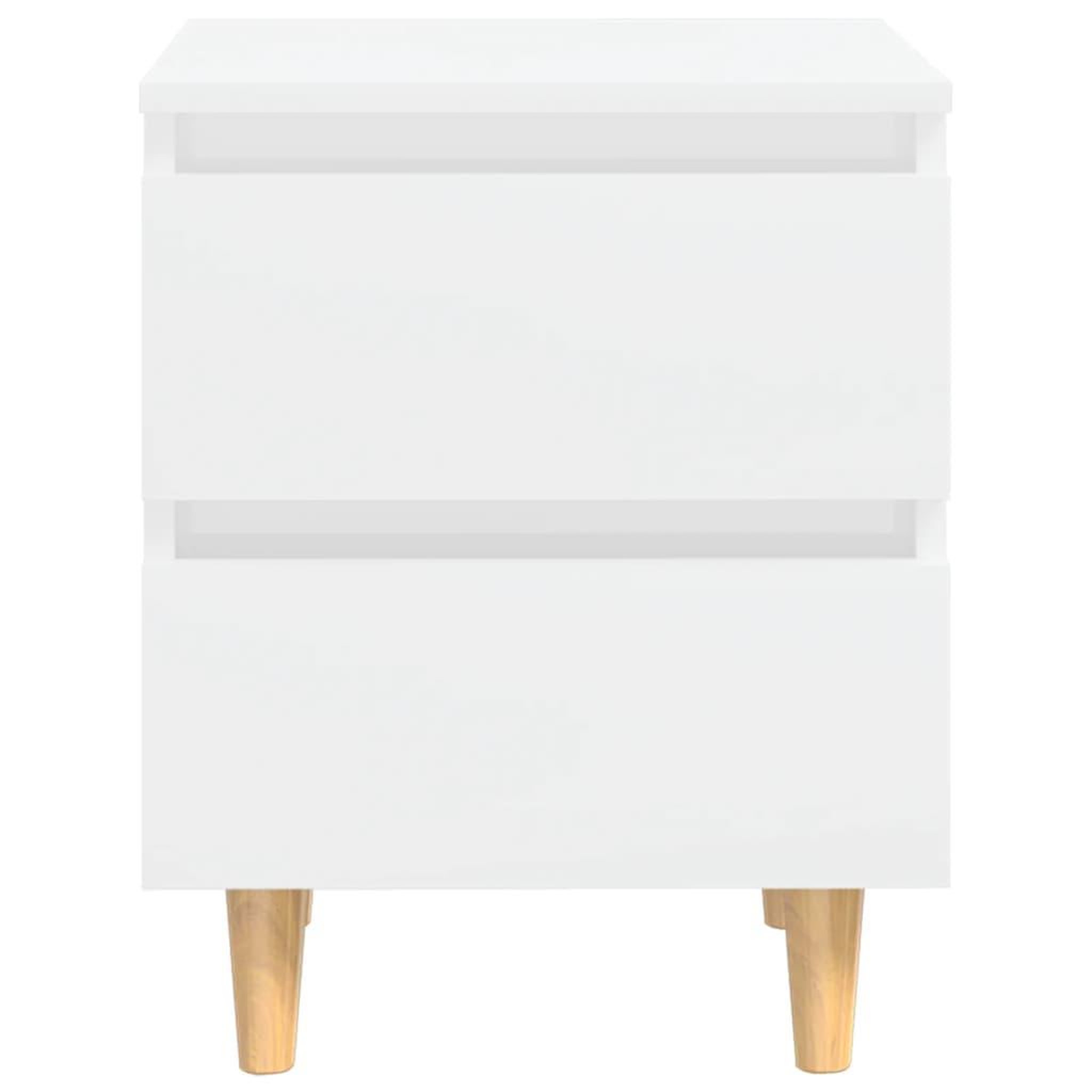 Voir la diapositive 3 : VIDAXL Table de chevet avec pieds en pin Blanc brillant 40x35x50 cm